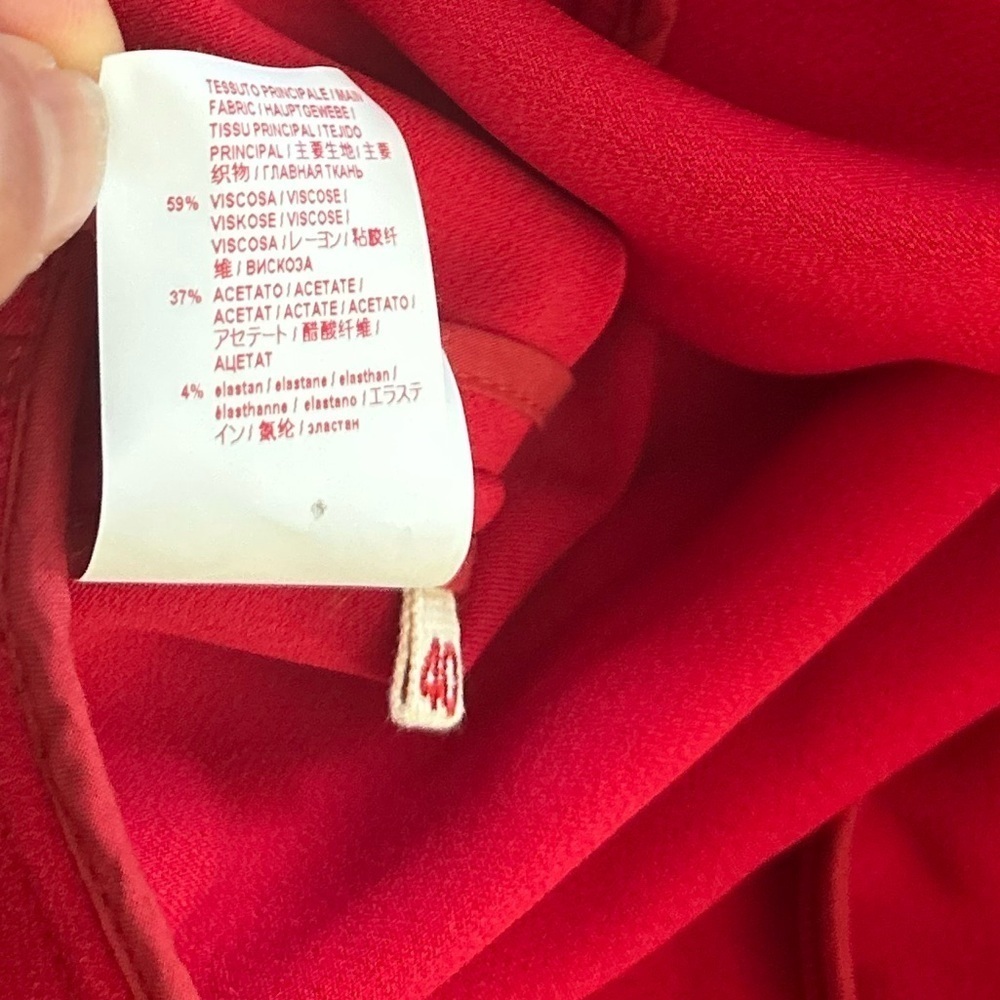 Marn Asymmetrical ALine Dress Red Midi made in Italy retail over $1500 size M - Picture 12 of 12